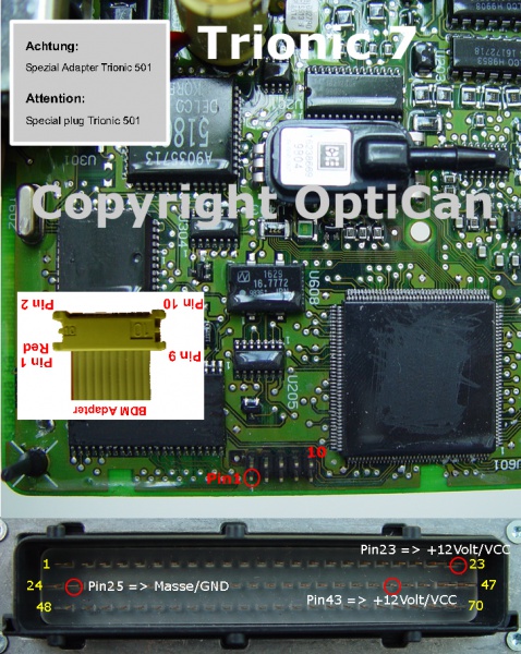 GMPT Tronic 7 (Saab) pinout diagram 1